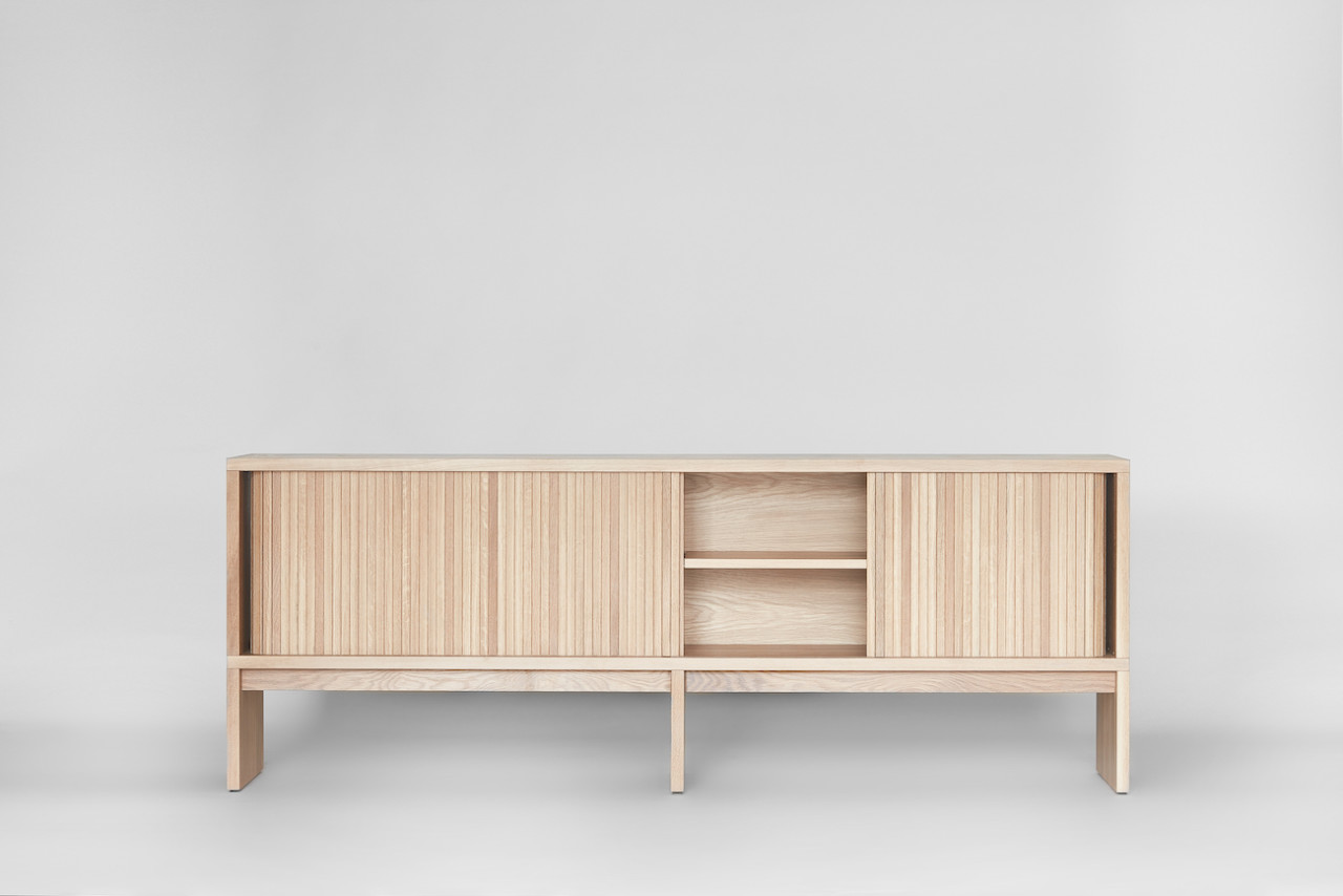 The Minimalist Mjolk Tambour Cabinet by Thom Fougere