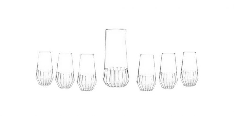 Fferrone Mixed Carafe and Small Glass Set by Design Milk