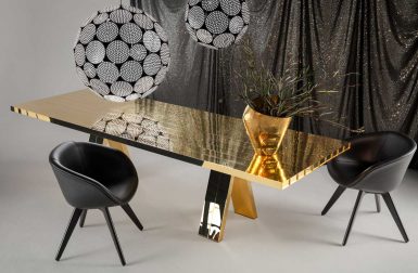 Tom Dixon Turns a Dining Table into a Solid Brass Sculpture