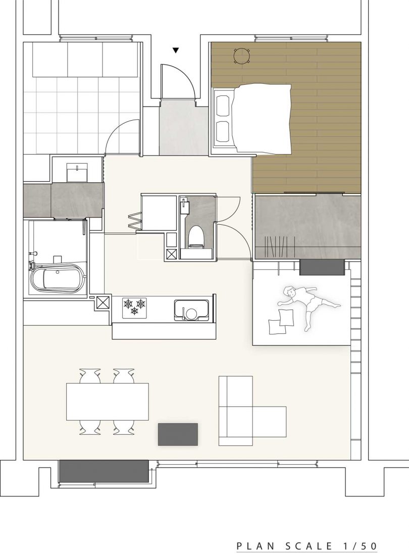 modern apartment floor plan