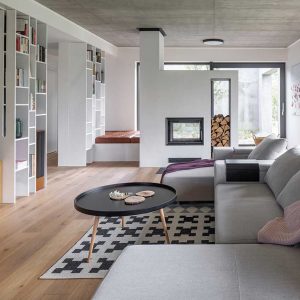 A Family Home in Prague With Concrete, Wood, + Playful Details