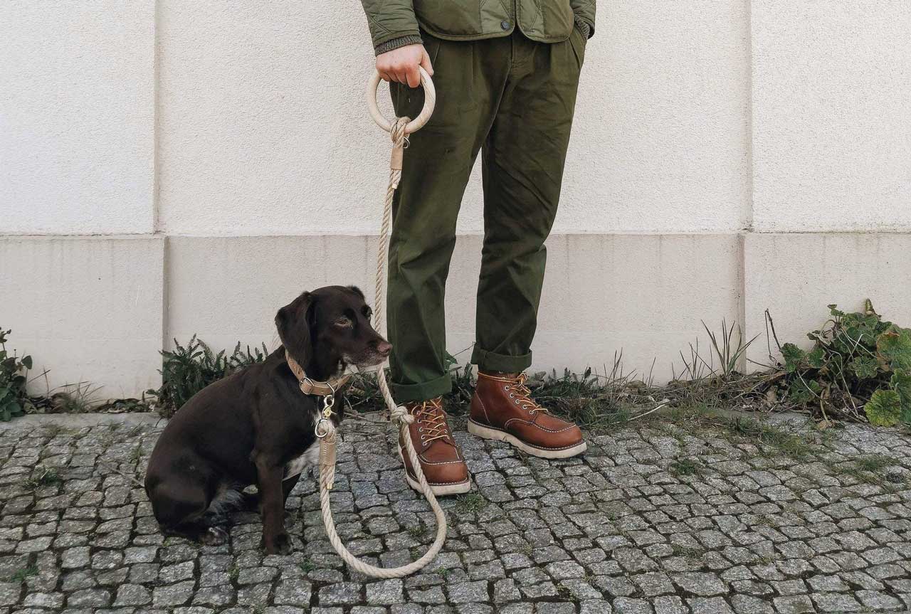 Eco-Friendly Leash with a Wooden Handle by band&roll
