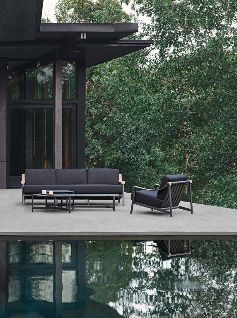 outdoor furniture group by pool