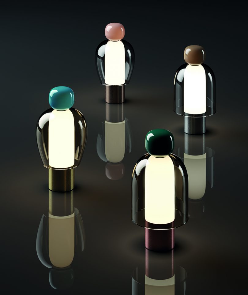 group of lit lamps