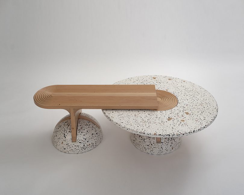 bench and table
