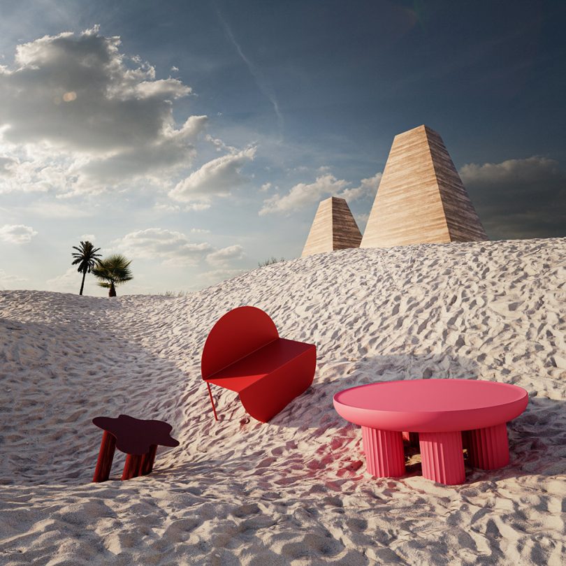 furniture in a sand dune