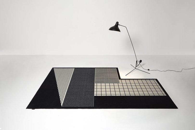 geometric rug in room