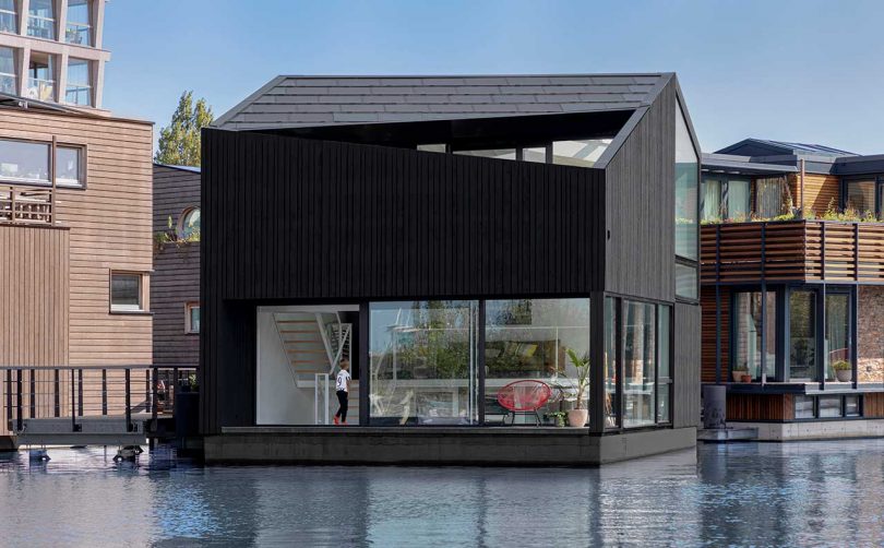An Angular Floating Home in a Sustainable Floating Village in Amsterdam