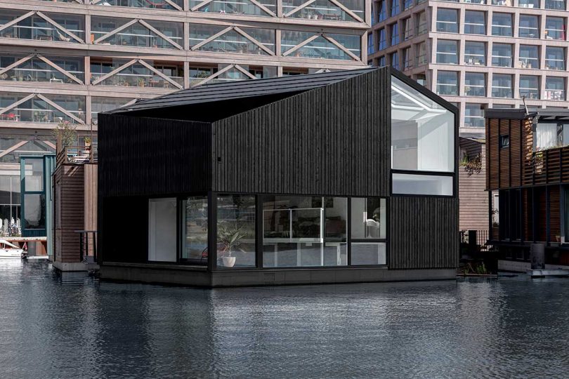 An Angular Floating Home in a Sustainable Floating Village in Amsterdam