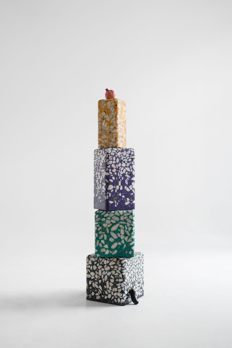 stacked terrazzo tables