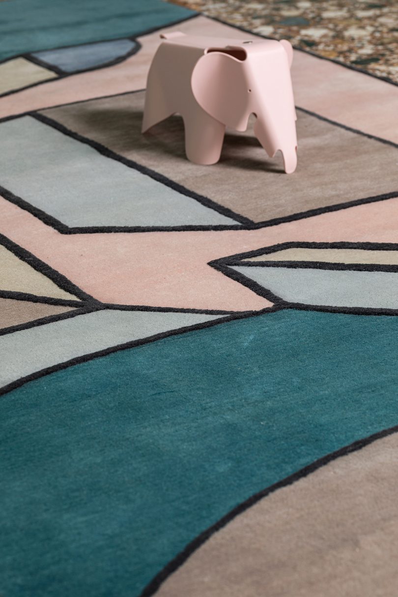 geometric rug detail