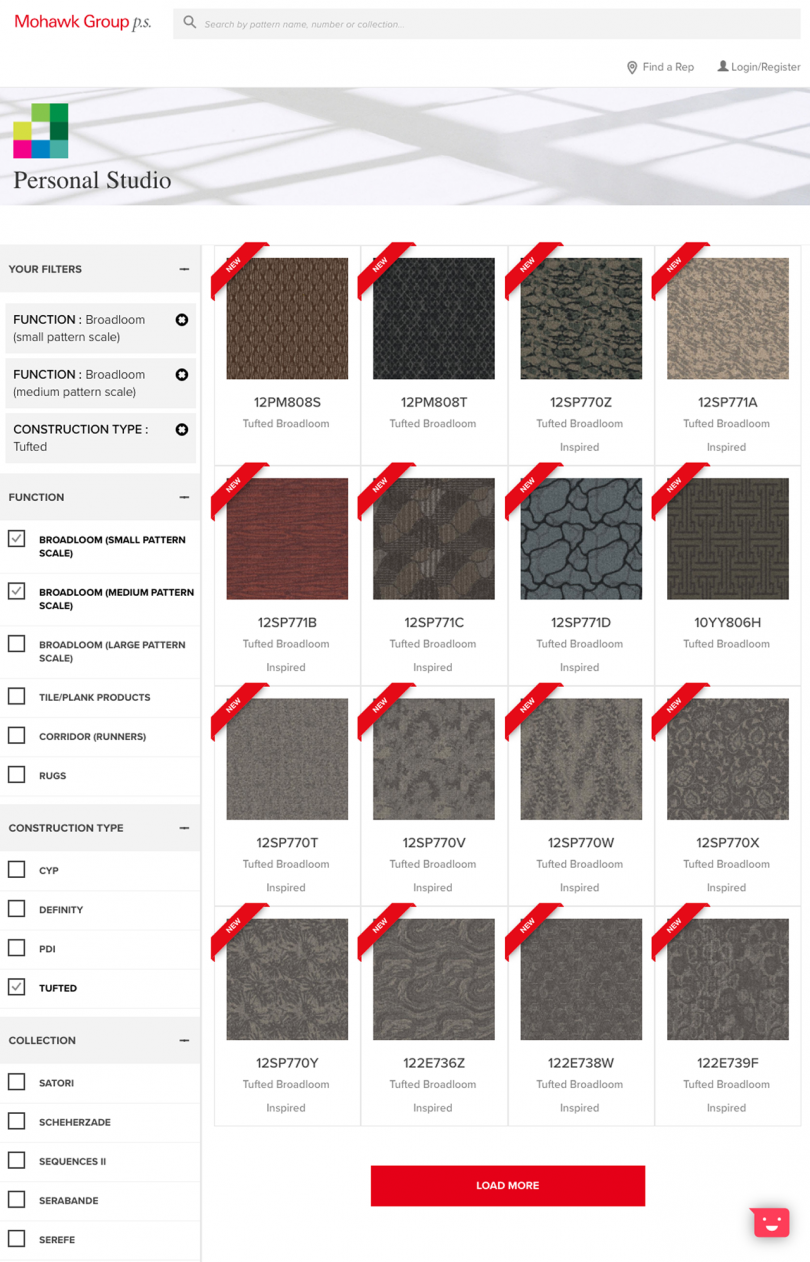 screen shot of rug patterns