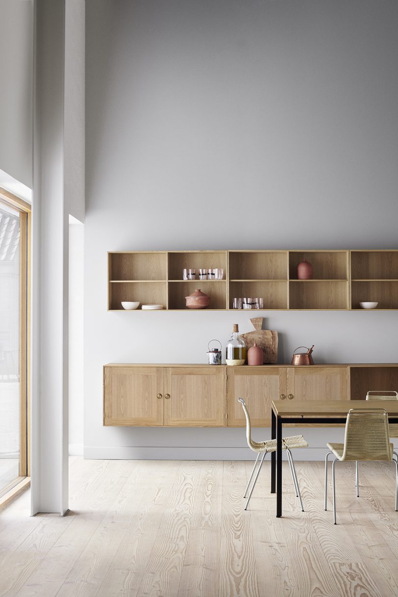 shelving in interior space