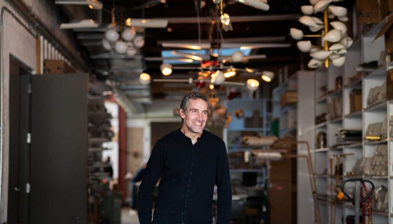 designer David Weeks standing in his new york studio