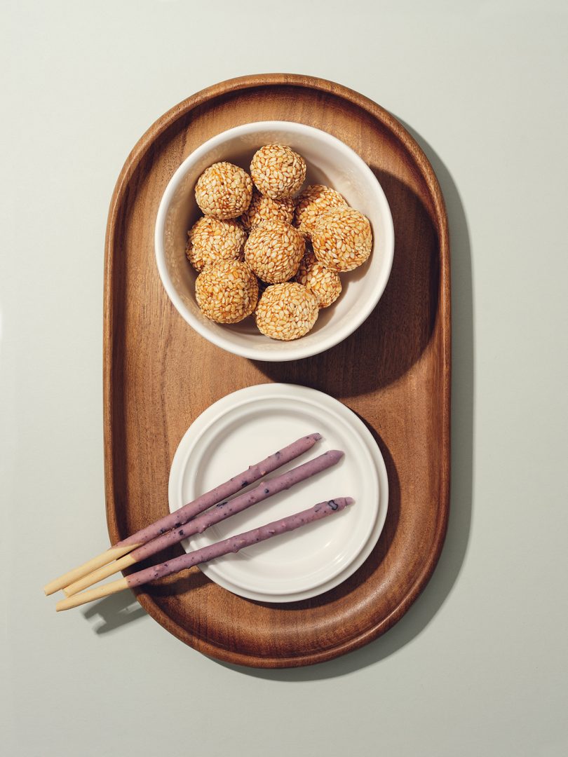 wooden platter with bowl