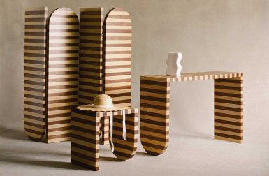 Sarah Ellison Launches a Series of Striped Wood Furniture Pieces