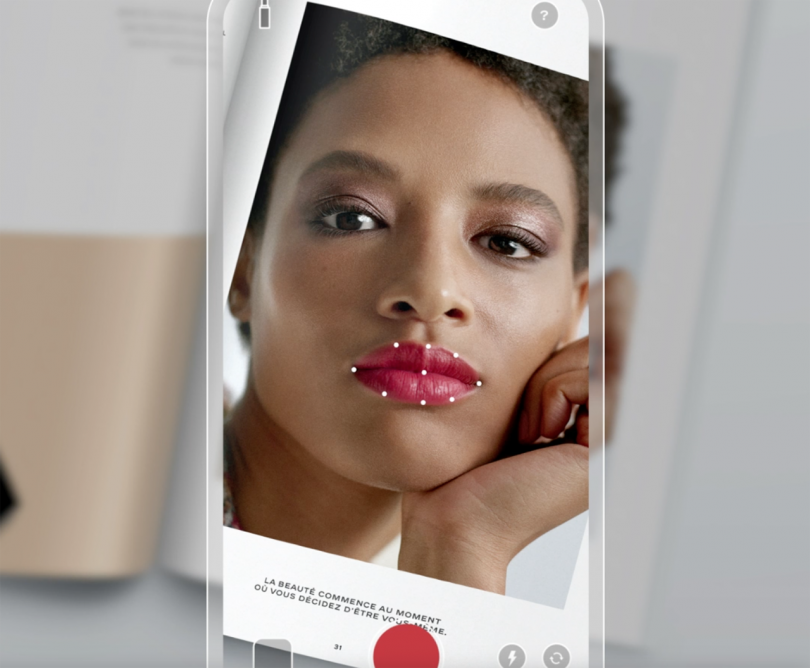 smartphone screen with woman