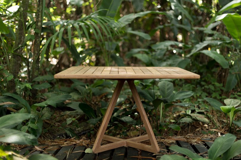 outdoor wooden table