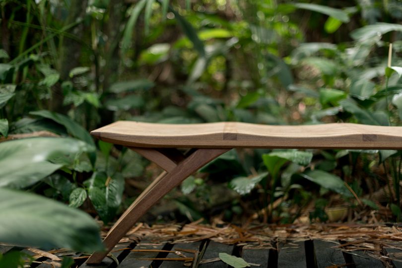 outdoor wooden bench