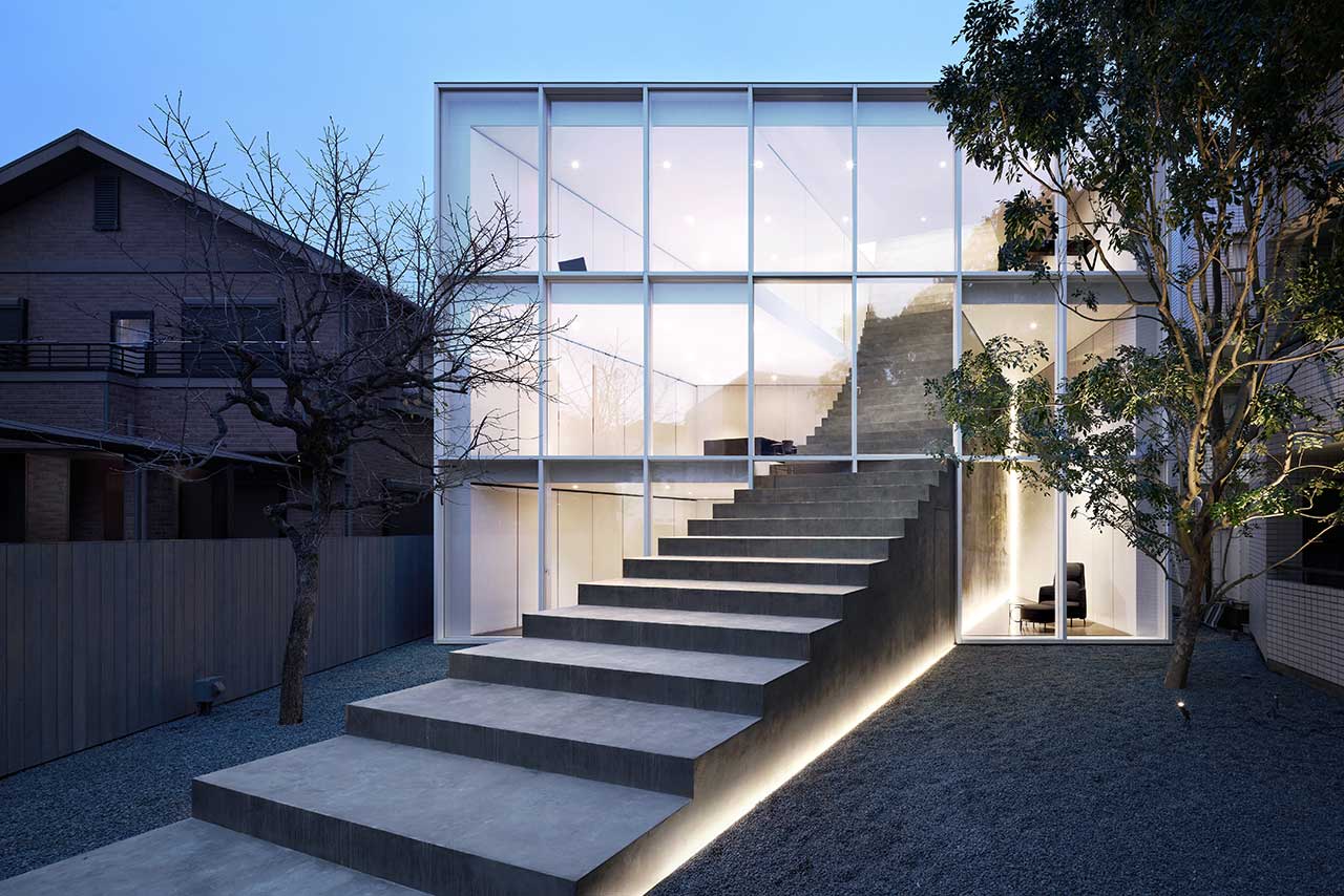 A Minimalist Tokyo Home With a Sculptural Stairway Connecting Three Floors