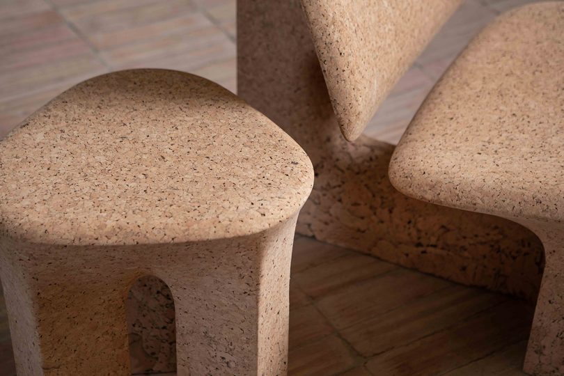 detail of cork furniture