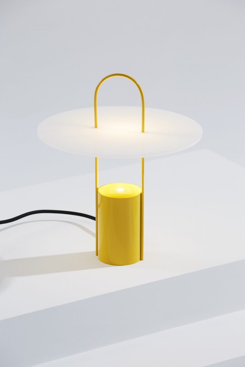 yellow table lamp