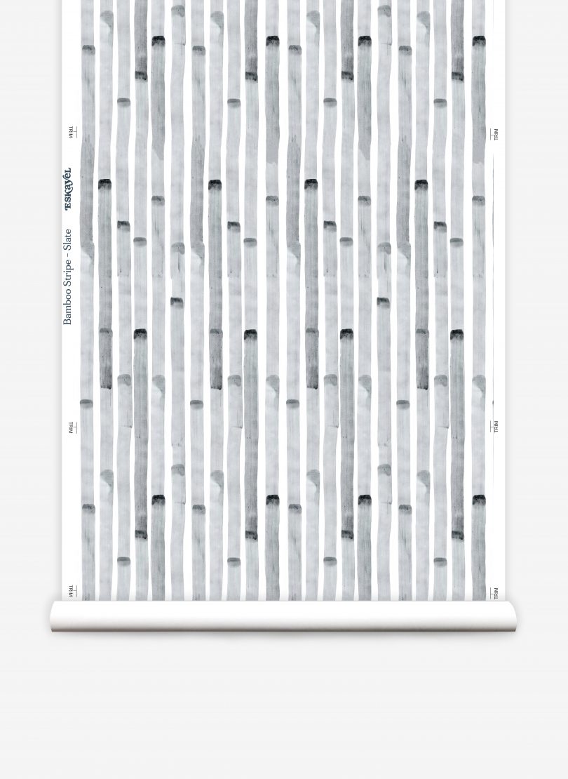 slate bamboo wallpaper roll