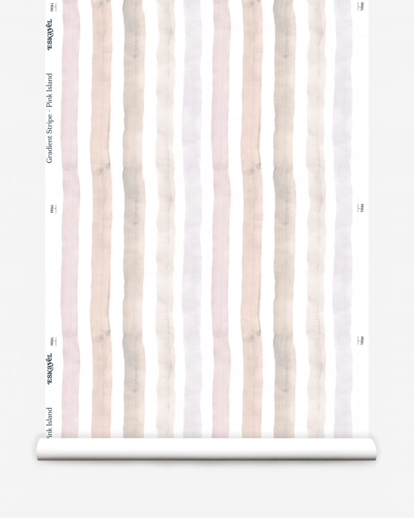 wide pink gradient stripe wallpaper roll