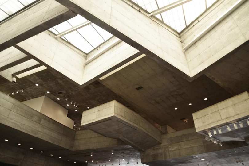 angular ceiling with skylights