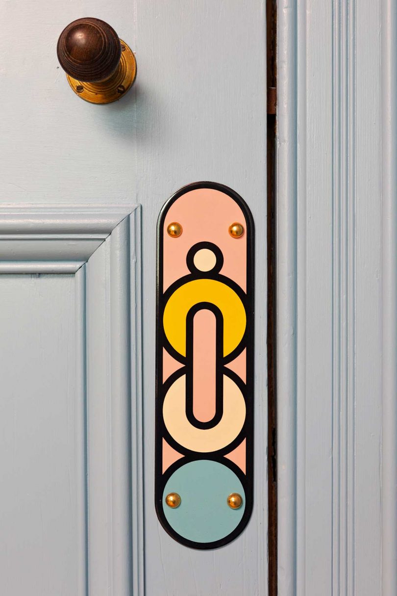 closeup of door with graphic detail