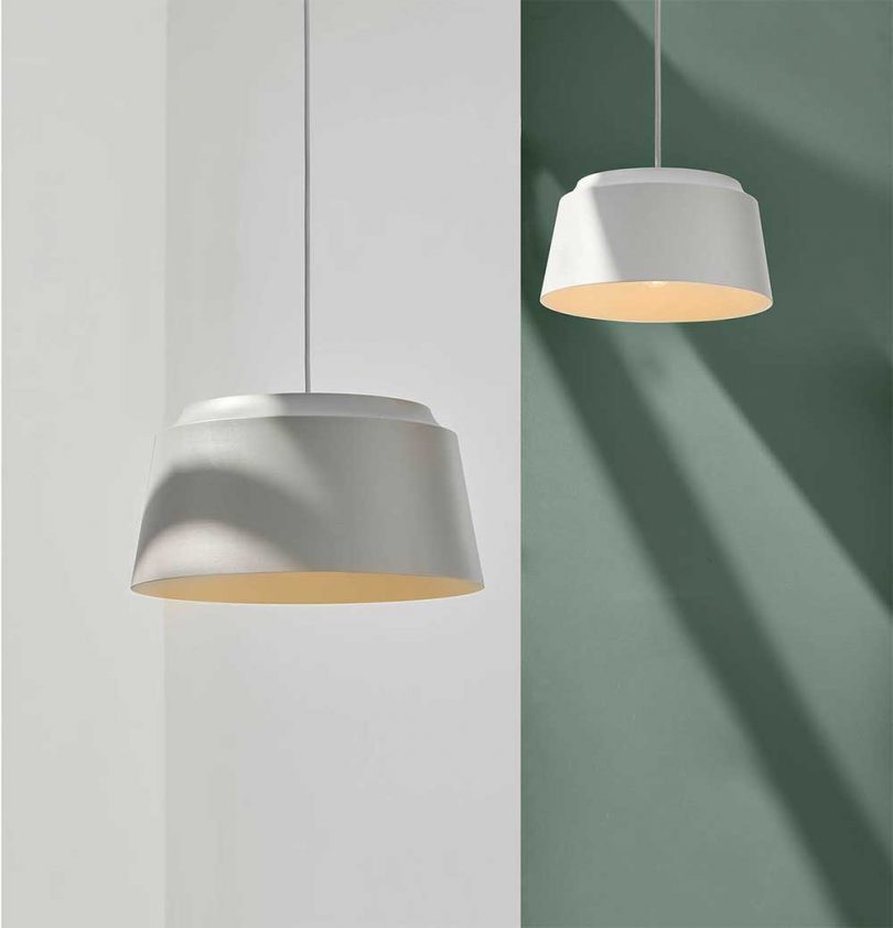 two hanging pendant lamps