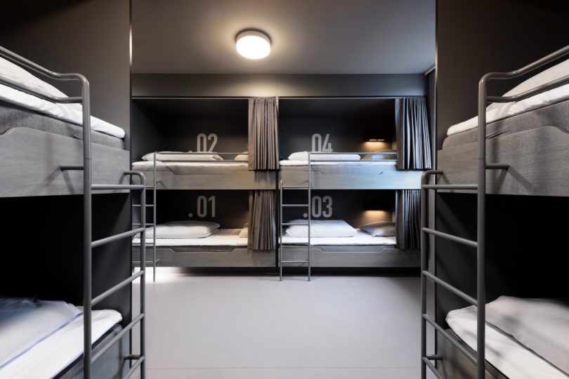 hostel bunk beds