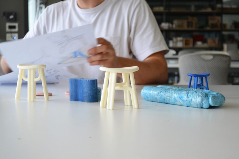 miniature model of a stool