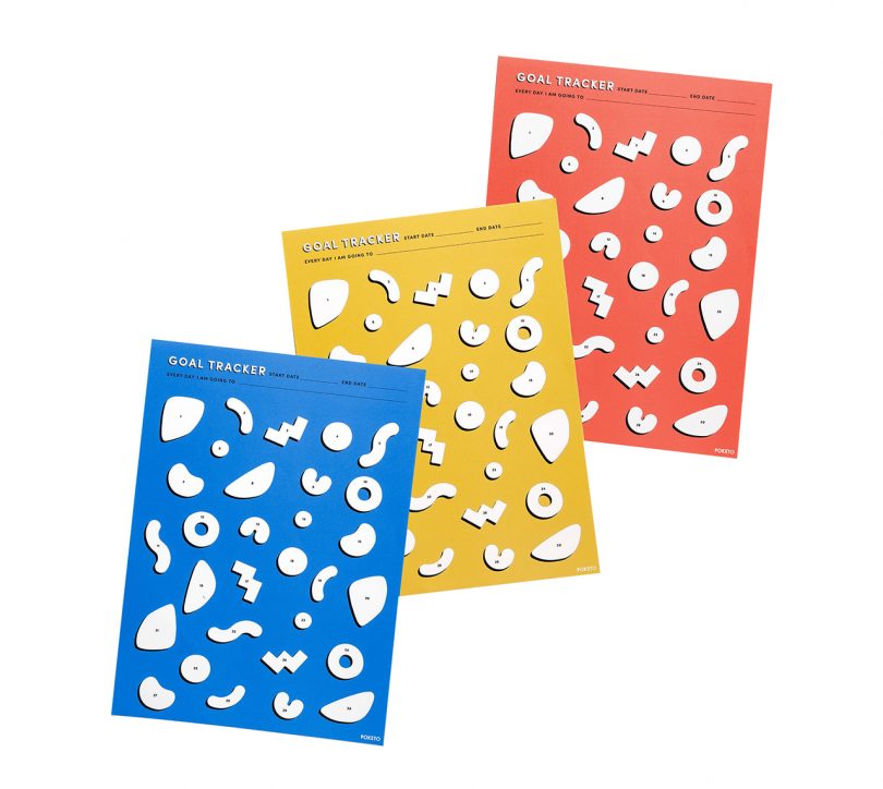 red, yellow, and blue sticker sheets on white background