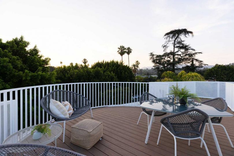 rooftop deck with furniture
