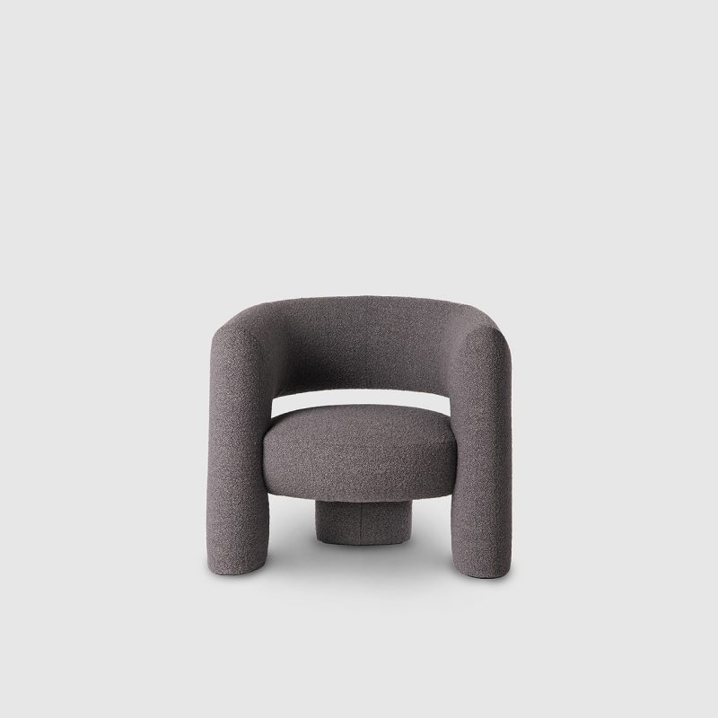 grey armchair on white background