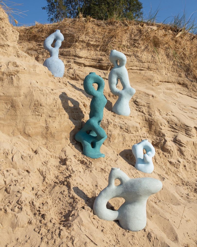 vases in the sand
