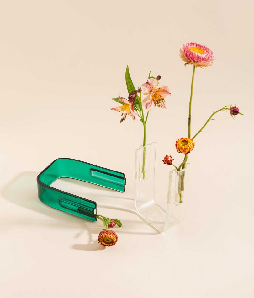 geometric glass vases