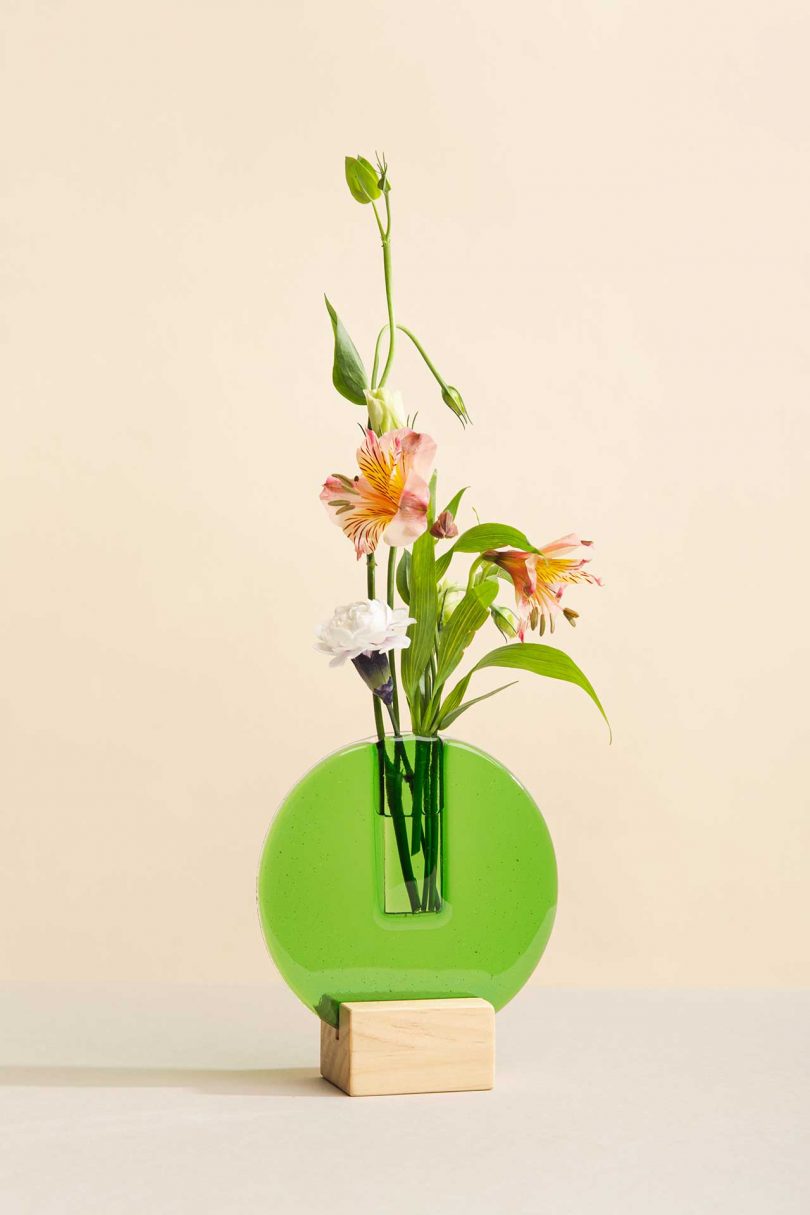 geometric glass vase