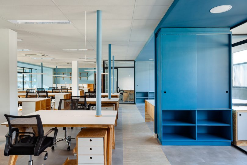 blue modern office