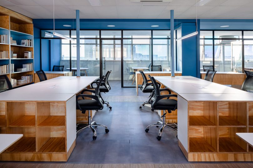 blue modern office