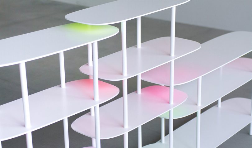For a Fleeting Moment Shelves Reveal Color Gradients When Brought Together