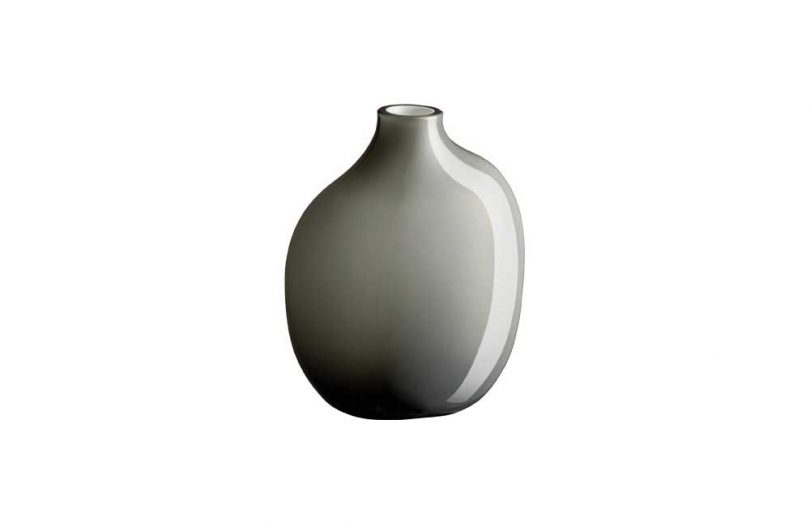 asymmetrical gray glass vase