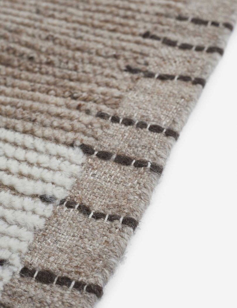 modern rug in warm neutral colors