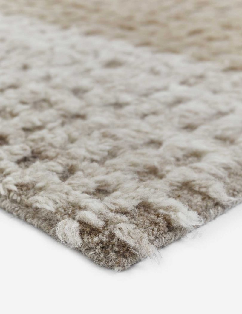 abstract rug in warm neutral colors