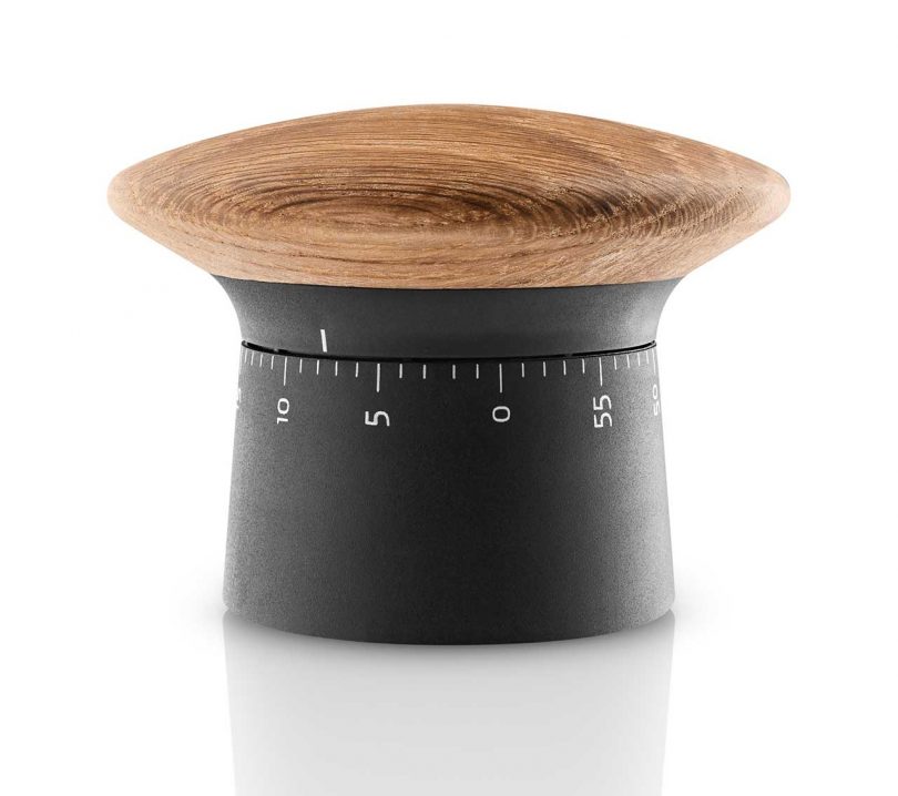 black and wood scandinavian kitchen timer