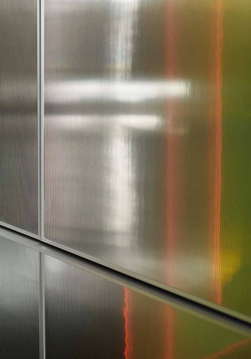 surface of reflective kitchen cabinet doors