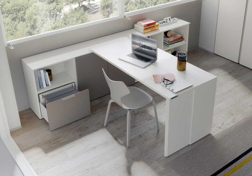 Resource Furniture?s Giro Takes You From Desk to Dining Table for Four