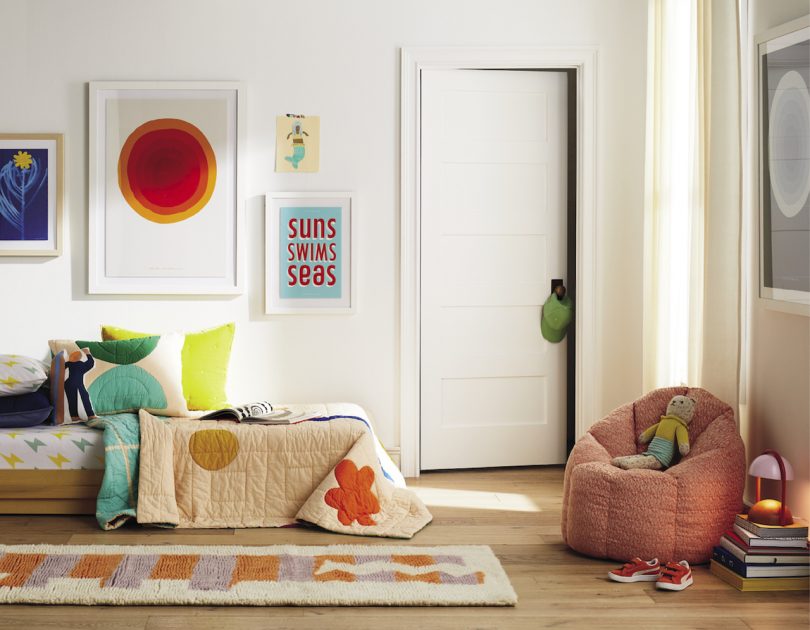 modern kids room with colorful furniture