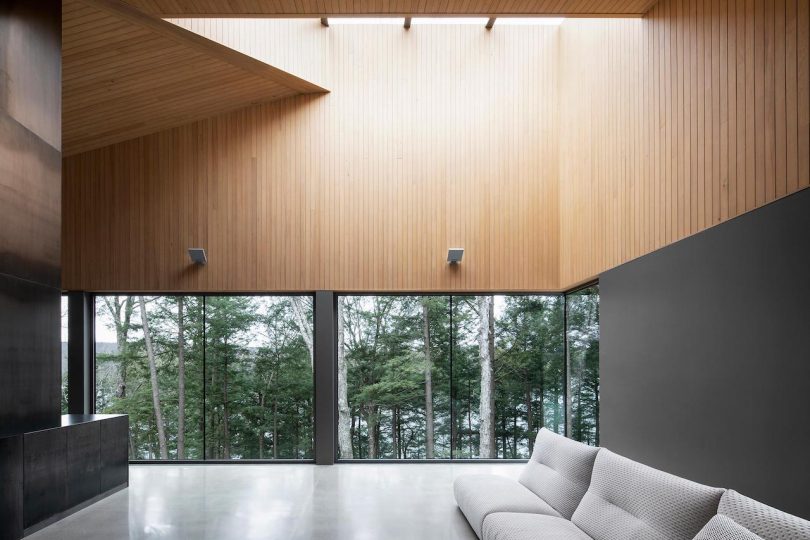 Interior of main living area with skylight